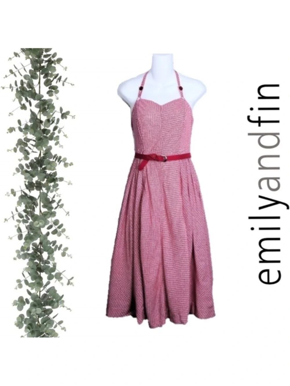 MODCLOTH Emily and Fin Lizzie Pinup Halter Dress M